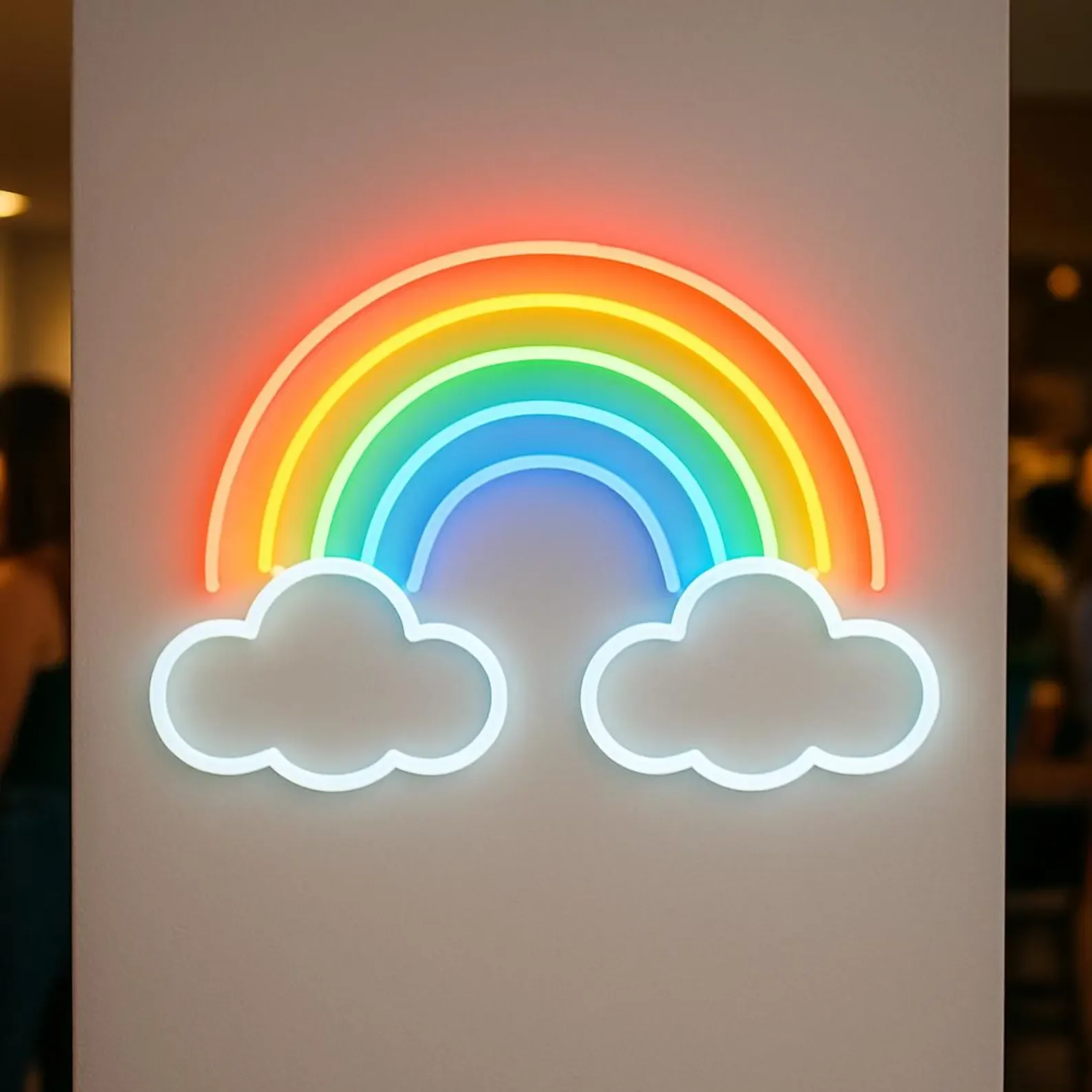 Rainbow with Clouds Neon Sign,Kids Rooms Light, Rainbow Clouds Sun Led Sign,Sun and Cloud Decor,Gift for Her