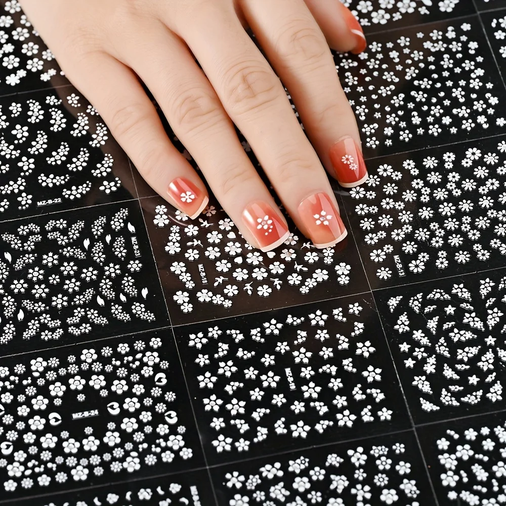 ملصقات فنية للأظافر بتصميم زهرة ثلاثية الأبعاد، شارات أظافر ذاتية اللصق لتزيين فن الأظافر، لوازم فن الأظافر للنساء والفتيات #3