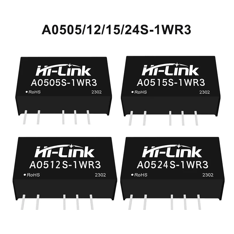 A0515S A0524S Mini SIP Separation Modulator 1W 90 Percent Conversion 4 Standard Pins Dual Channel PCB Mount Power Component