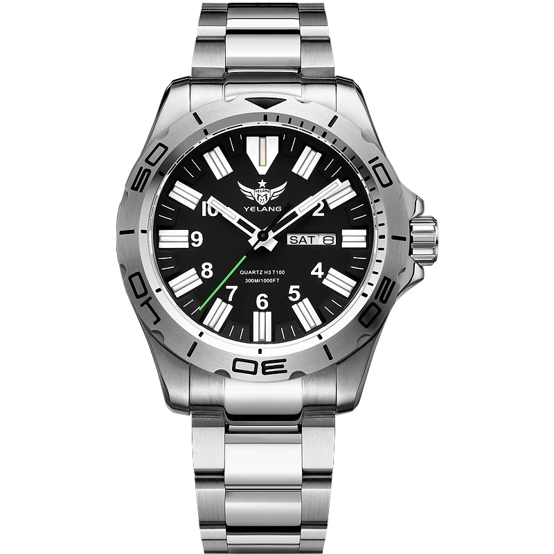 Imagem -03 - Yelang-relógio Quartzo Militar Mergulhador Masculino Relógio de Pulso Luminoso Espelho Sapphire Sport Miyota 2565 Impermeável 30atm 42 mm