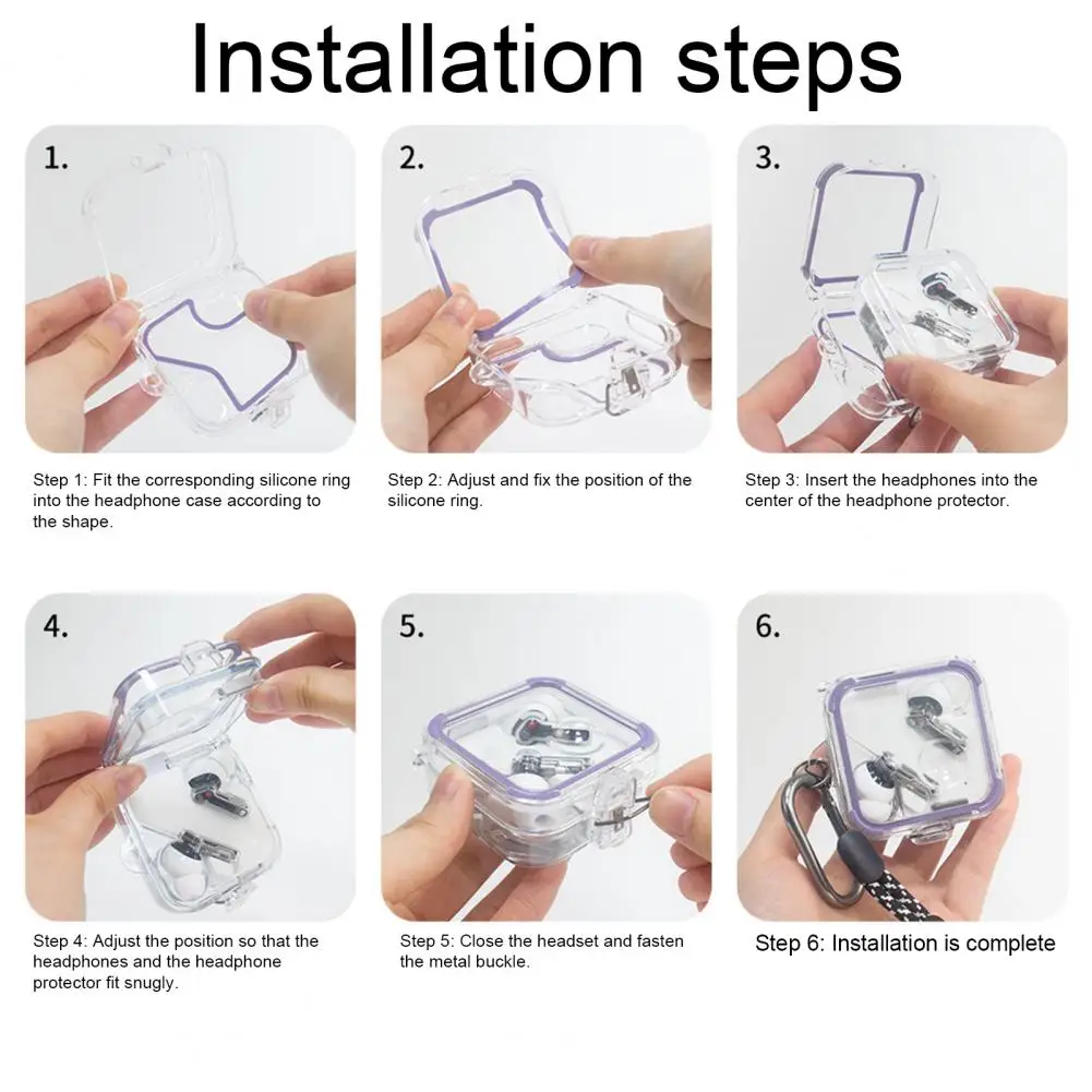 Funda para auriculares Nothing Ear 2, transparente, a prueba de golpes, con cordón, funda protectora definitiva, accesorios para auriculares