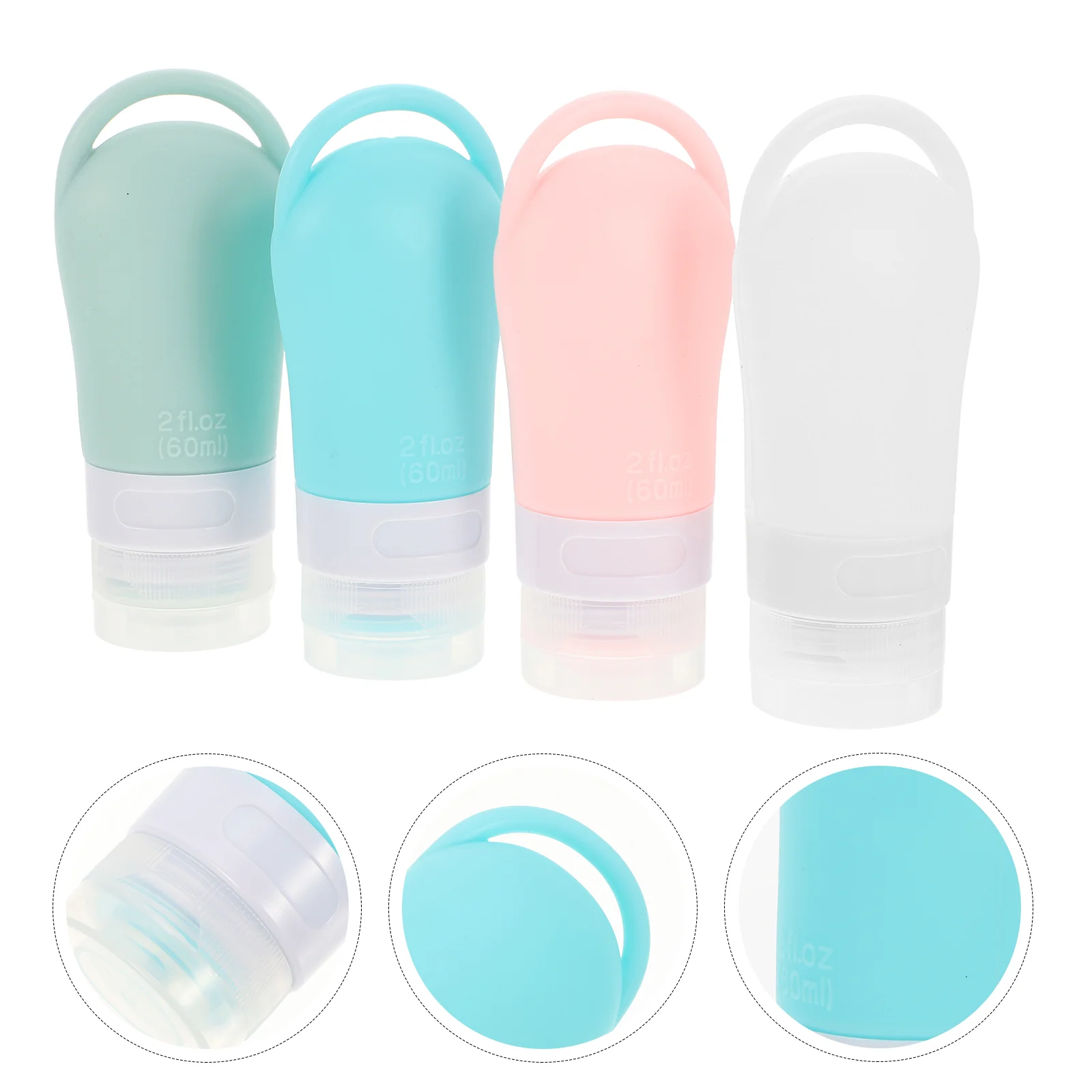 

4 Pcs Travel Bottles Hangable Portable Container Hanging Lotion 11x3x3cm Compact Empty Silicone Convenient