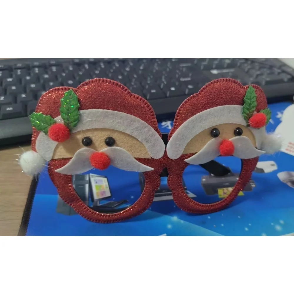 PESENAR Christmas-themed outfit that includes a headband glasses and fishnet stockings Perfect for a Christmas party