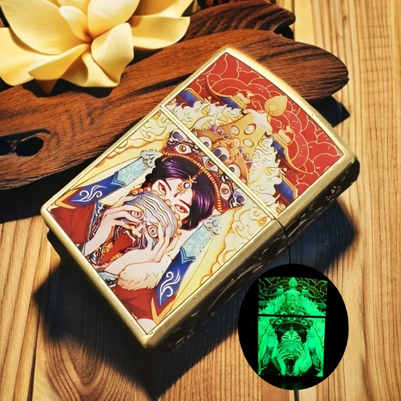 

Hot Sale Embossed Armor Lighter Windproof Grinding Wheel Fine Carving Luminous Lighter