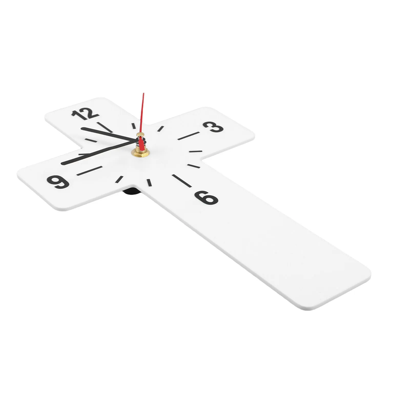 Wall Hanging Clock Minimalist Black Acrylic Silent Sweep Non-Ticking Wall Clock for Nursery Bedroom Church Prayer Room