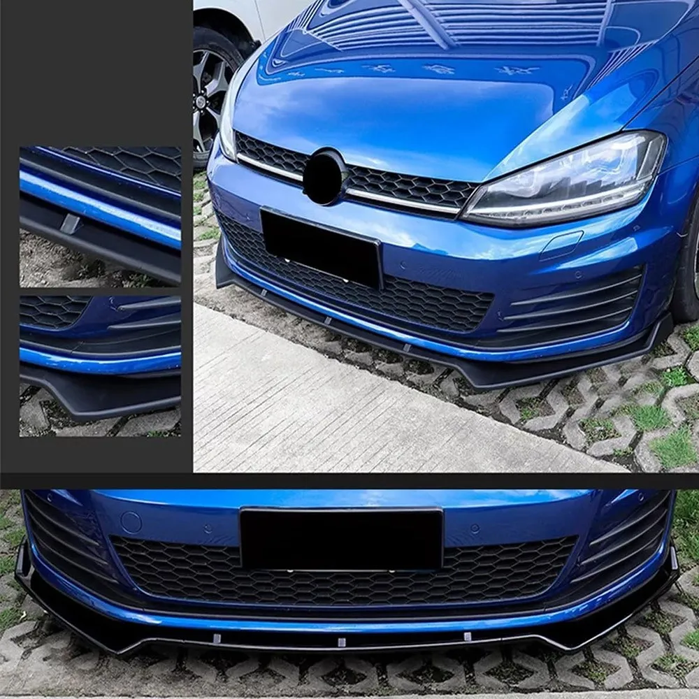 FOR 2015-2021 VW GOLF R GTI MK7 MK7.5 Front Bumper Lip Spoiler Splitter Body Kit - view 3