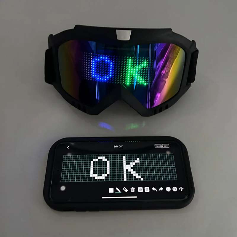 نظارات LED جديدة كاملة الألوان، تطبيق بلوتوث، قناع مضيء لحفلات أعياد الميلاد والهالوين، ملحقات تنكرية