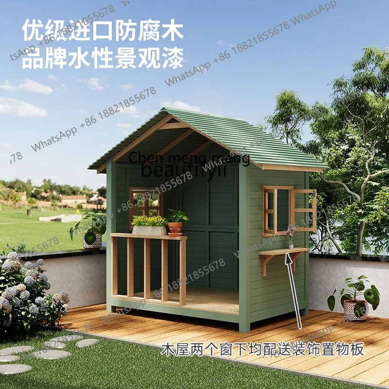 D178  Outdoor courtyard garden chalet can be assembled solid wood mobile, original ecology, small courtyard Christmas chalet