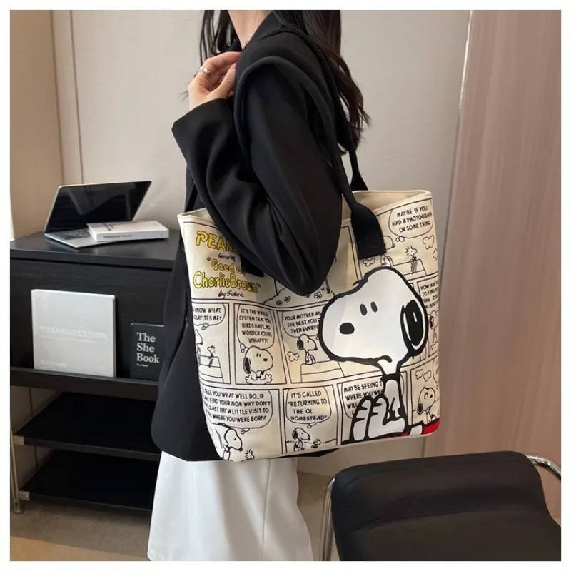 Canvas Large Capacity Women\'s Crossbody Bag Fashion Cartoon Snoopy Handbag Multifunctional Shoulder Handbag Girls Christmas Gift