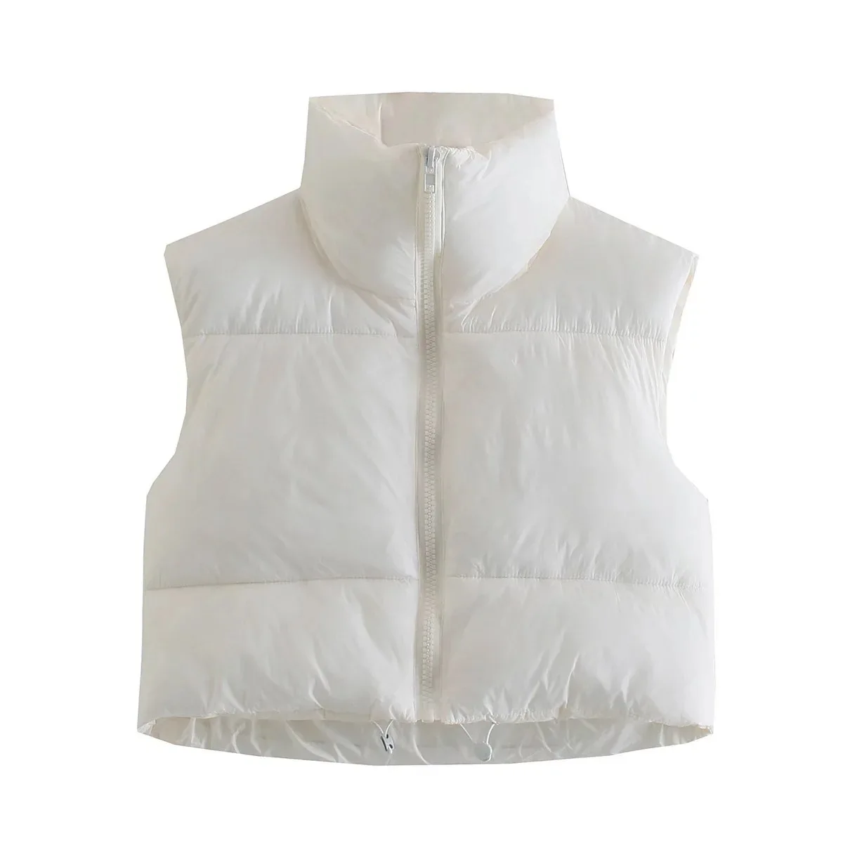 15 Color Women's 2024 Spring And Autumn New Cotton With Zipper Standing Collar Vest A8BS9263