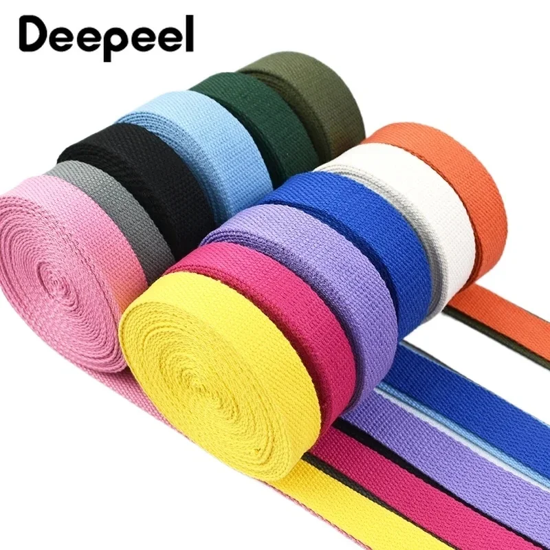 3Meters 20-50mm Cotton Webbing 1.5mm Thick Bag Strap Ribbon Luggage Backpack Tape Bias Band Clothes Belt Diy Sewing Accessories