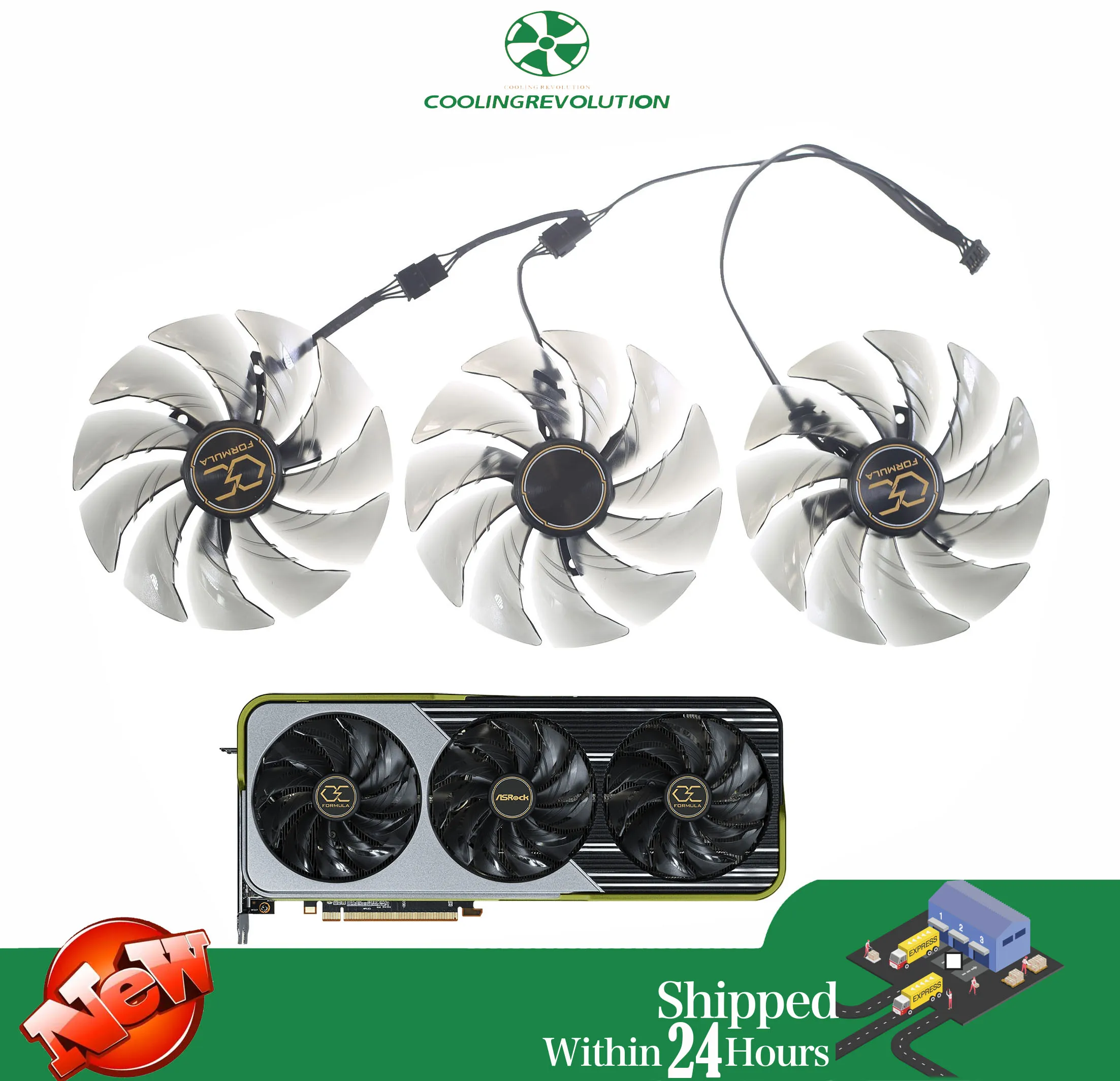 

95MM FDC10U12S9-C DC12V 0.45AMP 4Pin Video card fan for Asrock Radeon RX 6900 XT OC Formula Cooling Fan