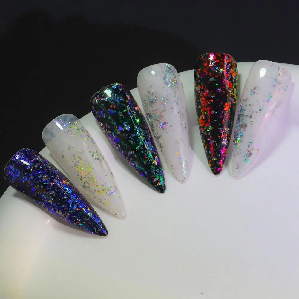 Nail Art Sequins Manicure Holographic Nail Art Decoration 3D Nails Shining Flakes Iridescent Mermaid Flakes Glitter Sticker