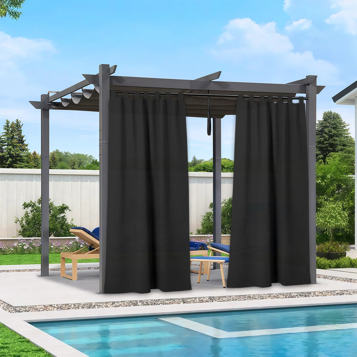 2 لوحات تصفية الضوء في الهواء الطلق ديكور الفناء الخلفي تبويب الستائر العلوية للفناء، ستائر حماية الخصوصية للمحترفين والعريشة