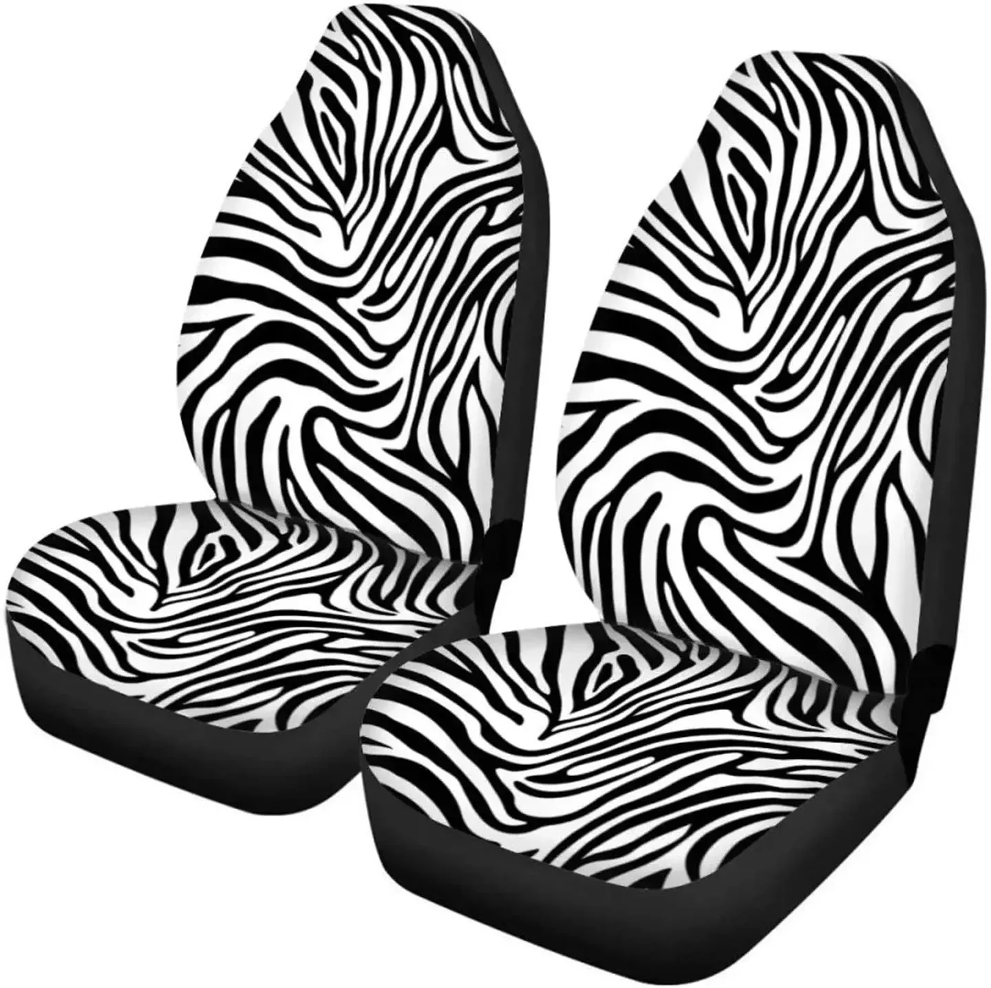 

Zebra Print Car Seat Covers Front Seat 2 Piece Premium Cover Vehicle Seat Protector Car Mat Covers Fit Most Cars, Se