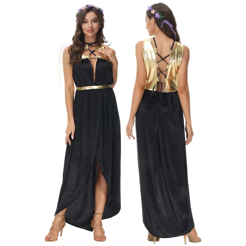 

Halloween Costumes for Women Ancient Egypt Egyptian Cleopatra Princess Costume Cosplay Greek Goddess Clothing Fancy Party Dress