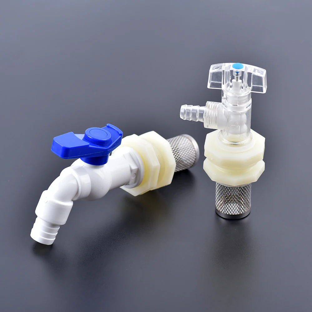 

1/2 Inch Tank Tap Valve Adapter with Stainless Steel Mesh Filt Accessory Valve Fitting Aquarium Filter Water Tank Drainage