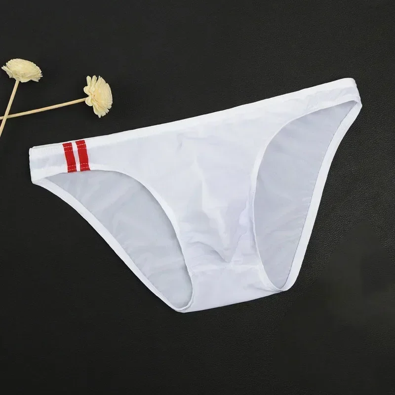 Slip trasparenti Sexy da uomo in rete trasparente trasparente elastico senza cuciture mutandine intimo traspirante mutande maschili Ultra sottili