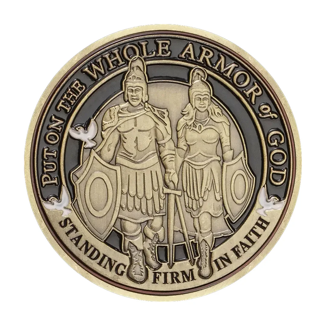 وضع على الدرع الكامل للهدايا التذكارية للآله، عملة تذكارية مسيحية مطلية بالبرونز #1