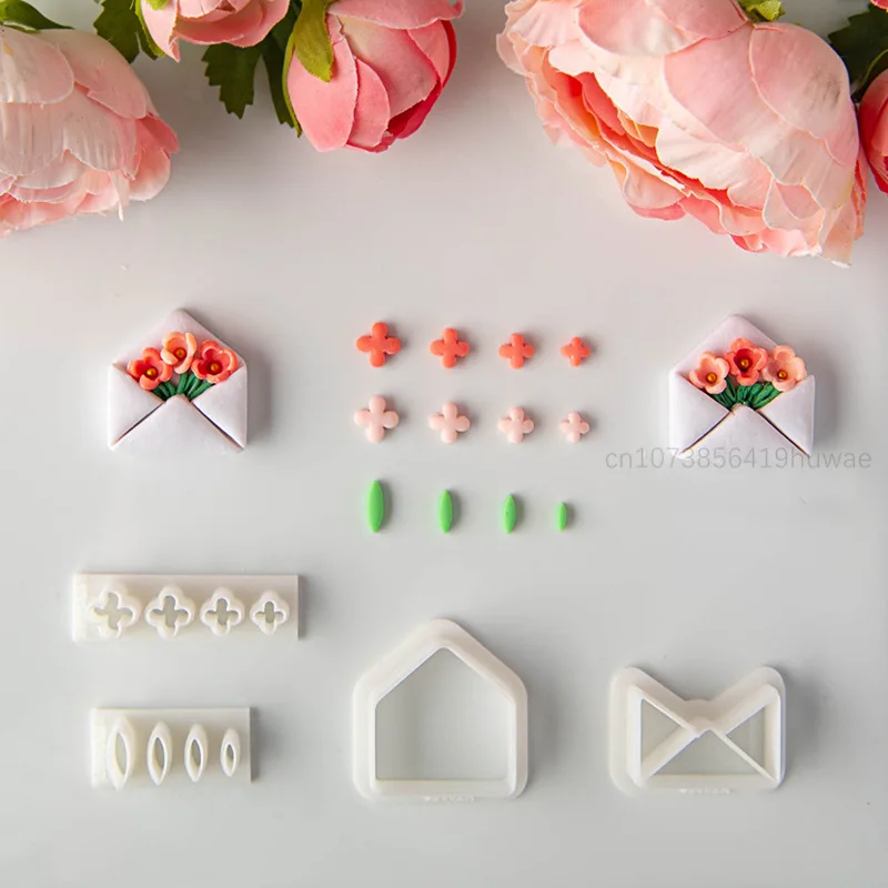 Haruhi Envelope Polymer Earring Cutters Petal Letter Dangle Clay Earring Jewelry Pendant Cutting Mold Pottery Hand Making Tools
