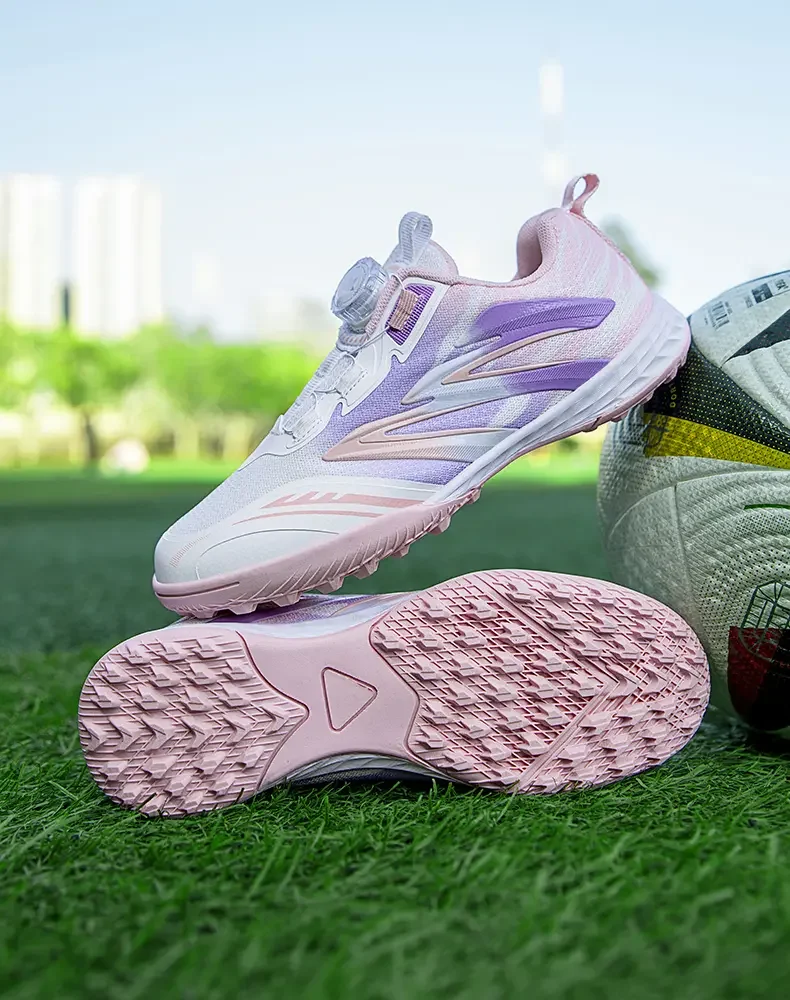 Unisex TF Spikes Soccer Boots Shock Absorbing Cushion Sole Breathable Anti Slip Artificial Grass Sports Match Footwear