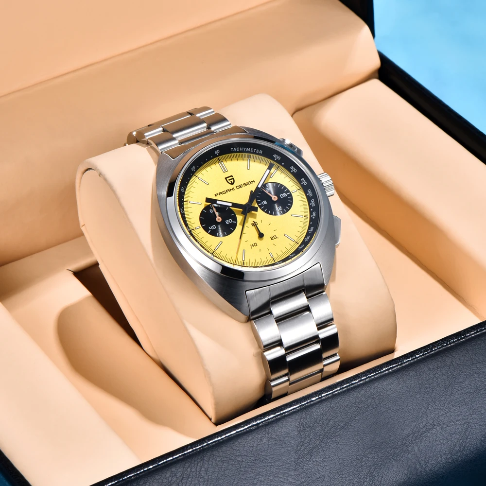 2025 جديد PAGANI تصميم الباندا ساعات رجالية كوارتز ساعات المعصم كرونوغراف ساعة فاخرة للرجال AR الياقوت مضيئة مقاوم للماء