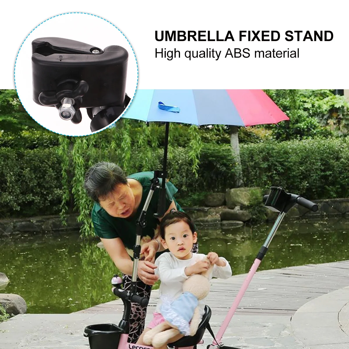 

1Pcs Bicycle Umbrella Stand Retractable Folding Detachable Folding Umbrella Holder Black for Outdoor Rain Or Sun