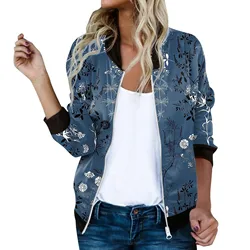 Floral Print Bomber Jacket 2023 Jacket For Women Long Sleeve Zipper Female Jackets Coat Chaquetas Para Mujeres