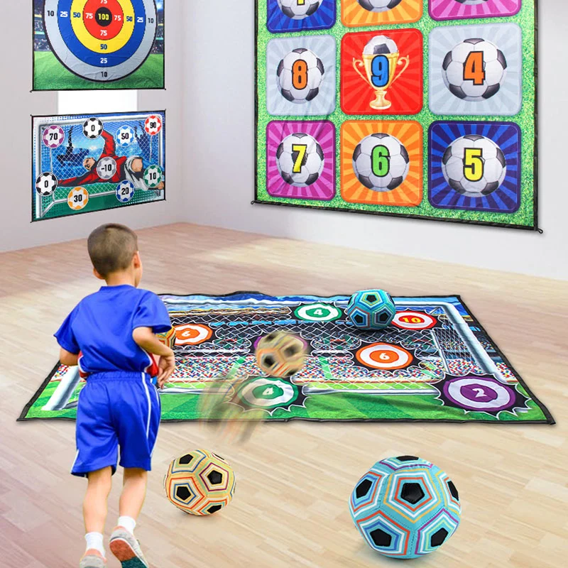 Indoor Children Floor Game Toy Multiplayer Competition Sports Party Game Toy Door Frame Fabric Football Floor Toy for Kid Adult