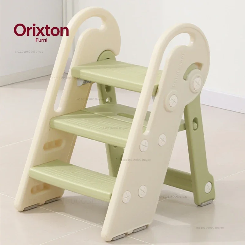 Hand Washing Ladder, Foldable Children's Stair Steps, Toddler Wash Safety Footrest, Adjustable Heightening Stirrups