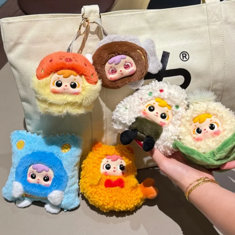 Three Little Hair Fried Shrimp Plush Blind Box Doll Handmade Backpack Pendant Cute Trendy Vinyl Face Gift for Friends Birthday