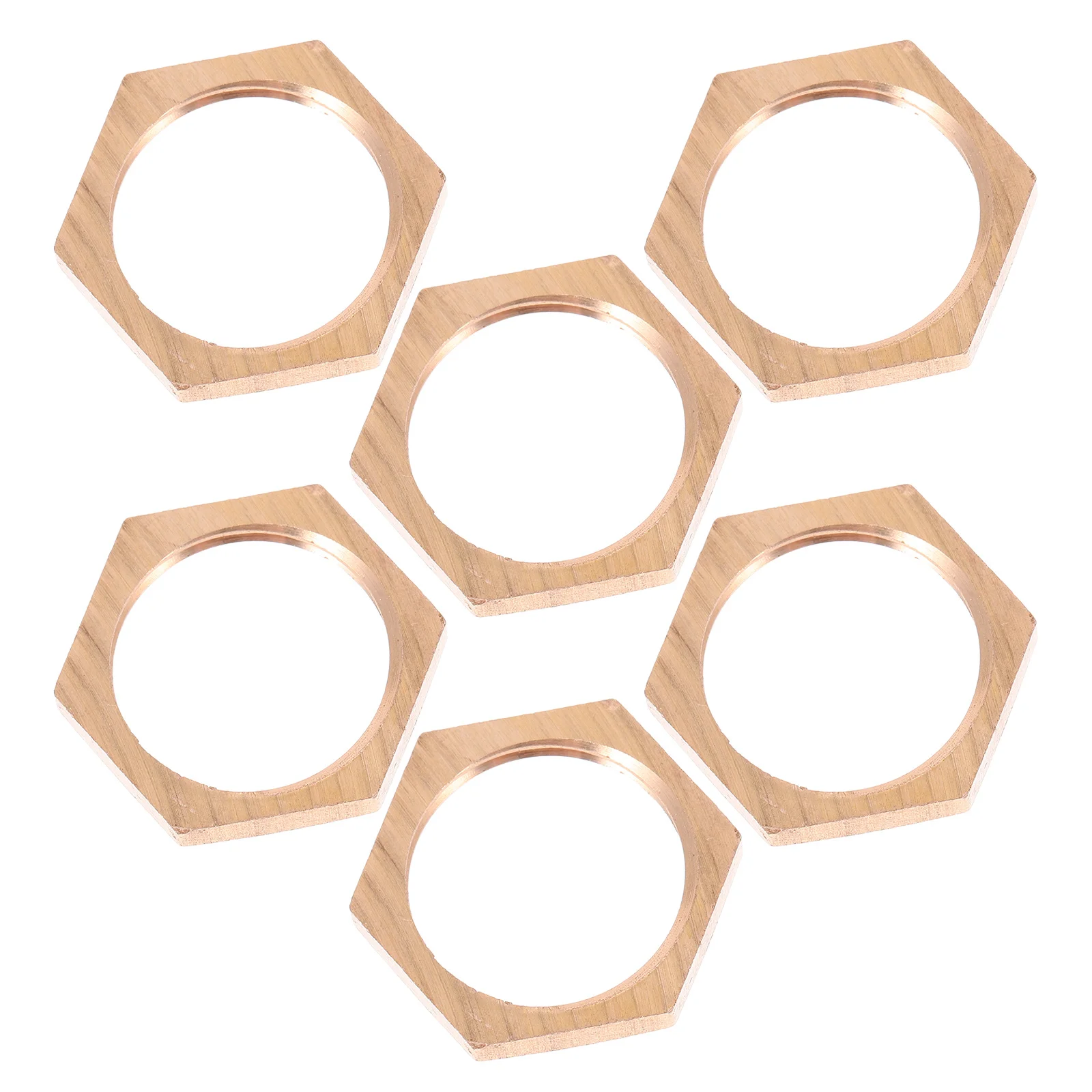 

6Pcs Hexagon Lock Nut Set Internal Thread Brass Nuts for High Pressure Pipe Fitting Bathroom Sealing Fastening