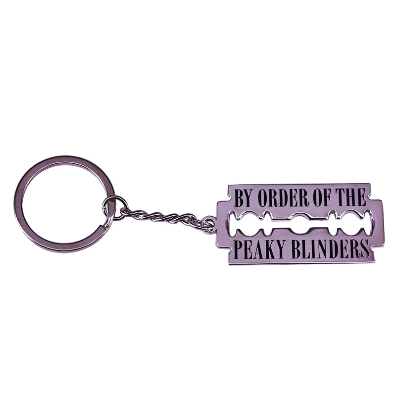 Razor blade Keychain By order of the peaky blinders metal Keyring brothers razor fathers day gift