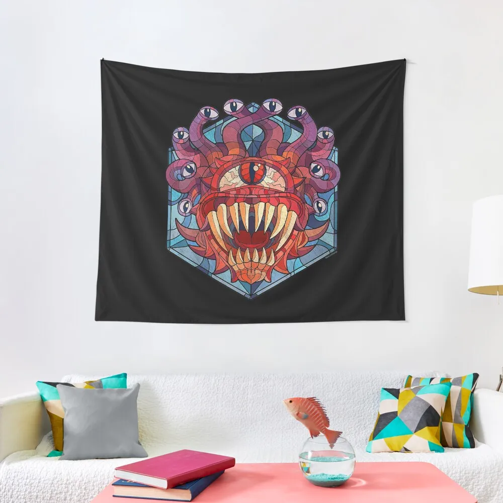 Dungeons & Dragons Beholder Stained Glass Tapestry Mushroom Decoration Aesthetic Wall Coverings Tapestry