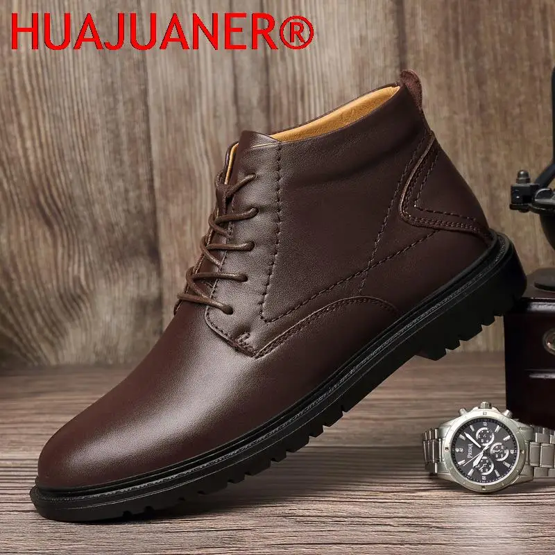 New Luxury Men Boots Italy Designer Business Shoes Winter Ankle Boots Genuine Leather Handmade Mens Oxfords Warm Snow Boot 38-48