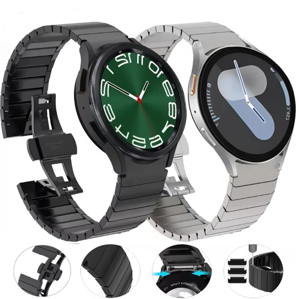 Metall-Armband ohne Lücken für Samsung Galaxy Watch 6 Classic 47mm 46mm 43mm, Armband für Galaxy Watch 7 6 5 4 40mm 44mm
