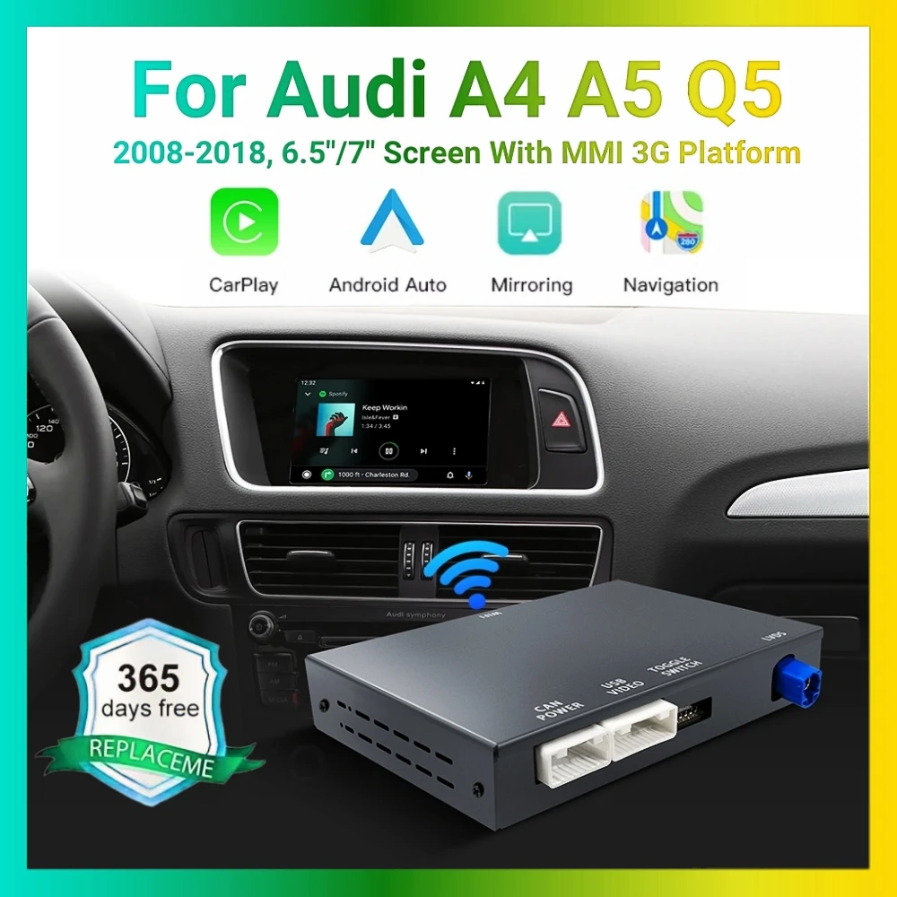 ANYFAR Wireless CarPlay For Audi A4 A5 Q5 2008-2018 Android Auto Mirror Link AirPlay Reverse Camera Multimedia Accessories