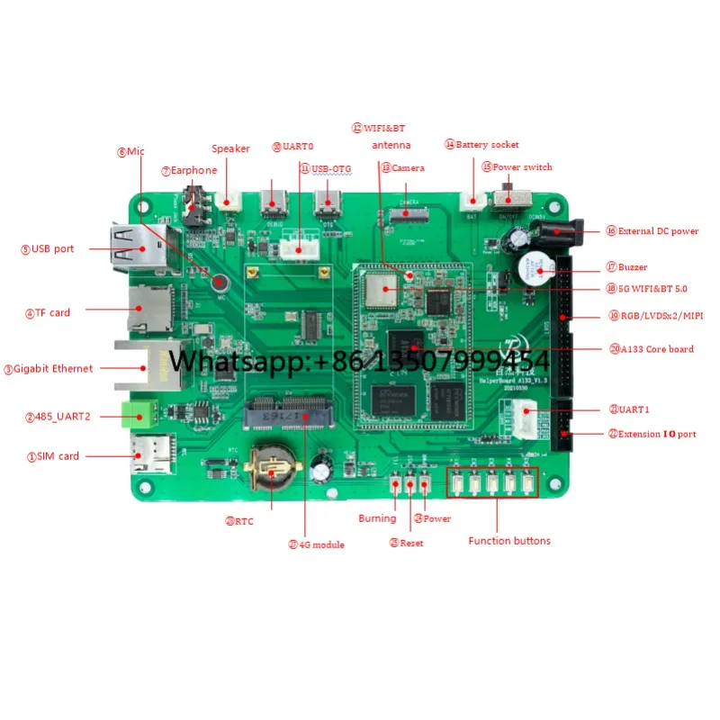 Baijie BJKJ-A133003 Smart Development Board 2GB RAM Embedded Mounting Industry Automation Android Healthcare Monitor