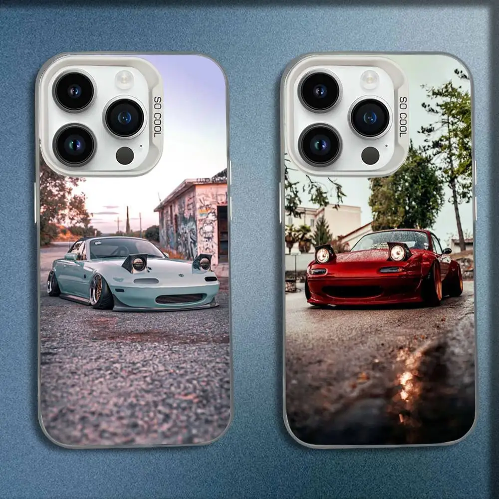 

Cool M-Miata Car M-MX5 Phone Case For iPhone 16,15,14,13,12,11,Mini,Pro,E,MAX White Candy Matte Shockproof Cover