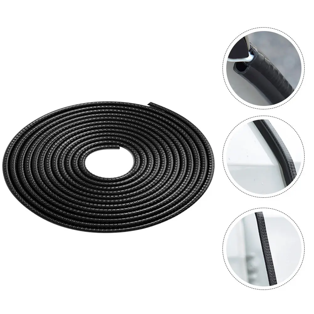 

4M Car Door Seal Strip Sound Insulation Rubber Seals PVC Weatherstrip Scratch Resistant Tape Automotive Bumper Guard Iron