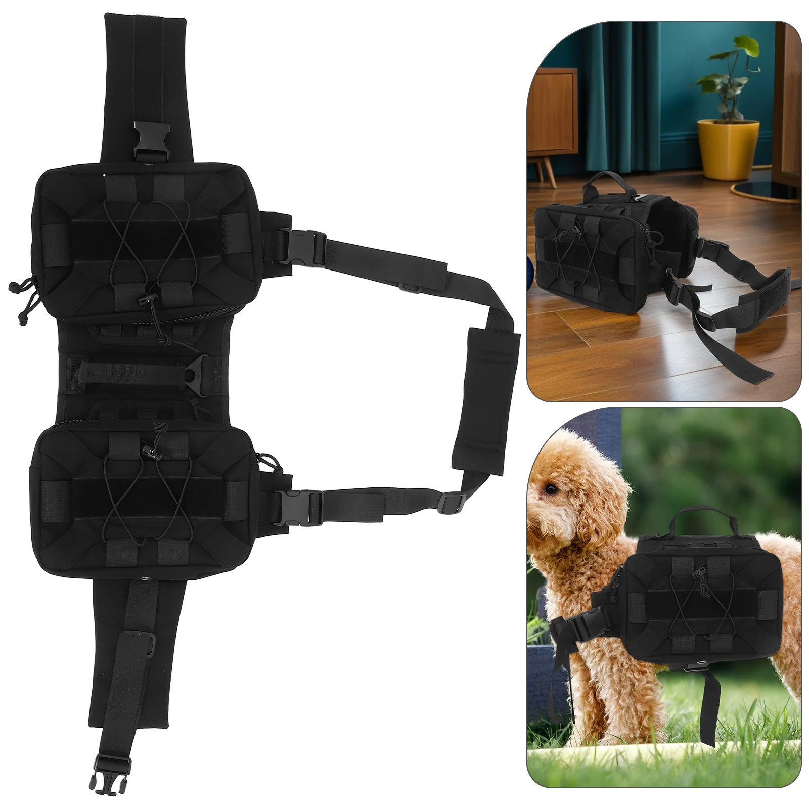 

Dog Saddle Bag For Large Dogs Hiking Backpack Harness With Side Pockets Travel Hunting Training Gear Outdoor Adventure Pet