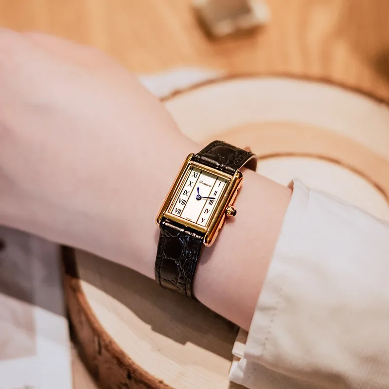 Vintage Rectangular Antique Watch High-Quality, Carefully Selected Timepiece, A Perfect Gift For Women, A Wristwatch For Ladies.