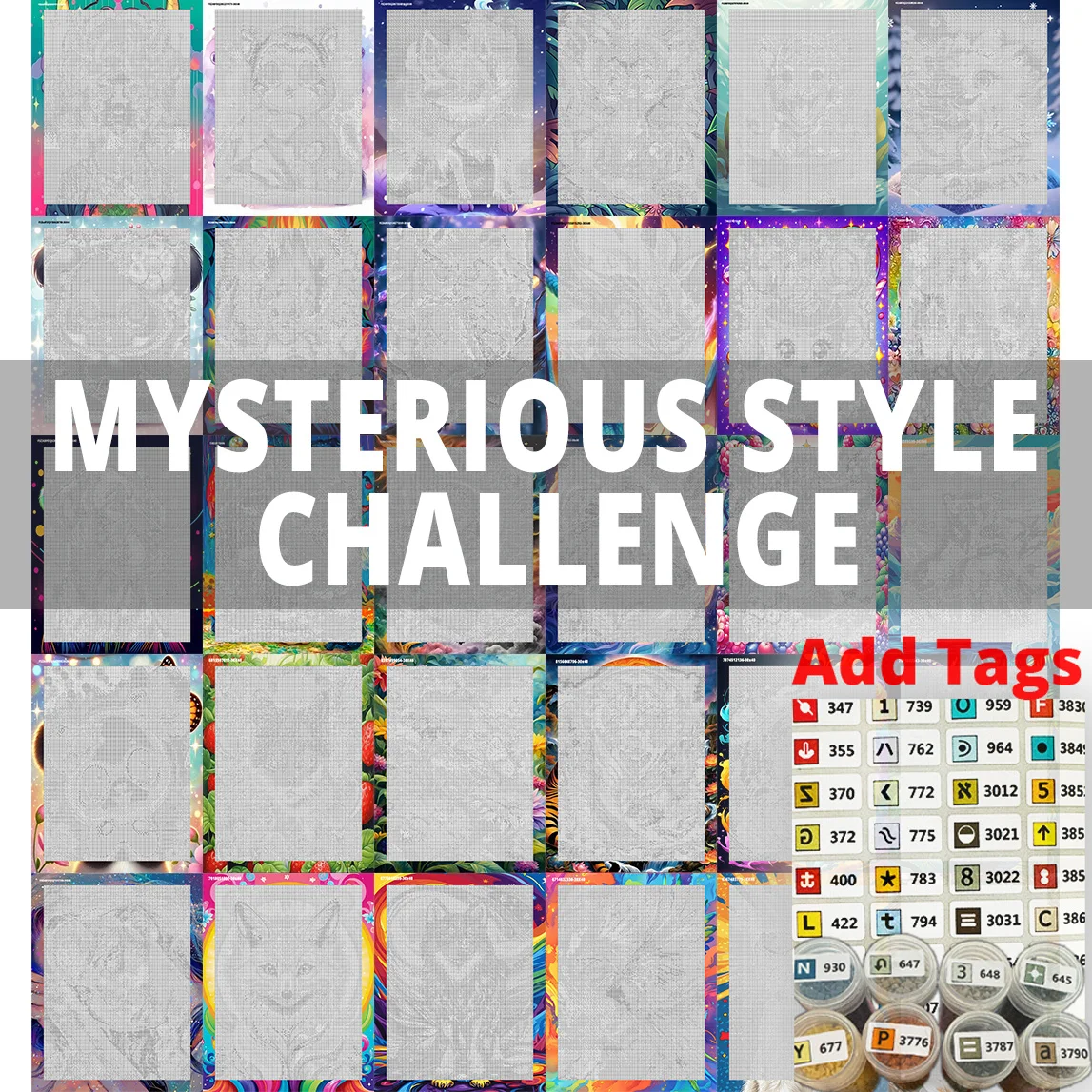 

Resin Add Immortal Dust AB Crystal Mysterious Style 5D Painting Kit Add Symbol Tags Square Round Diamond Painting Home Decor