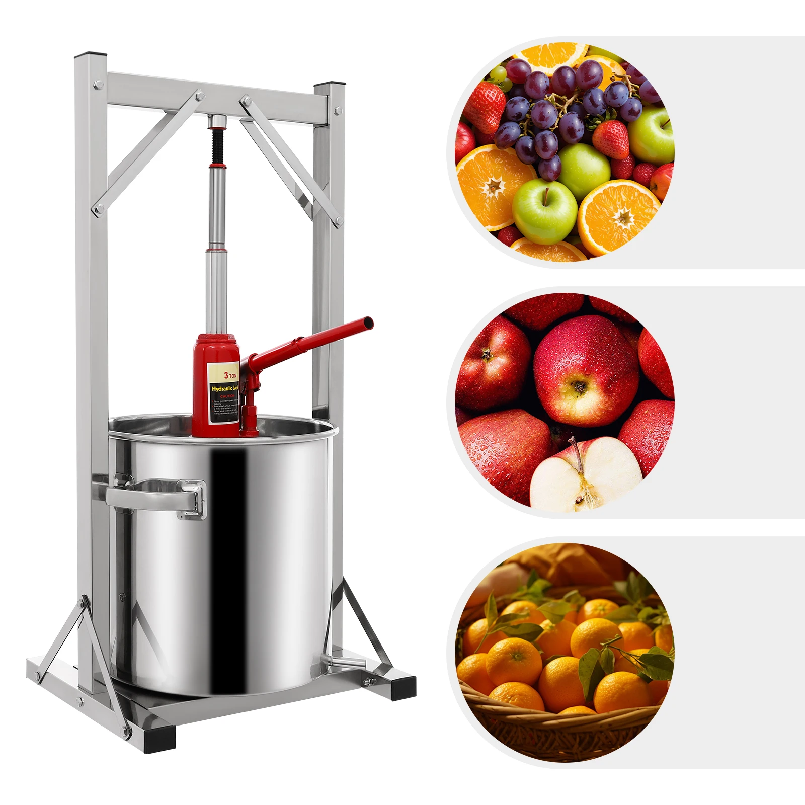 

Stainless Steel Press Extractor, Hydraulic Fruit Crusher, 5.81 Gallon Capacity, Effort-Saving, High-Quality, Easy to Clean