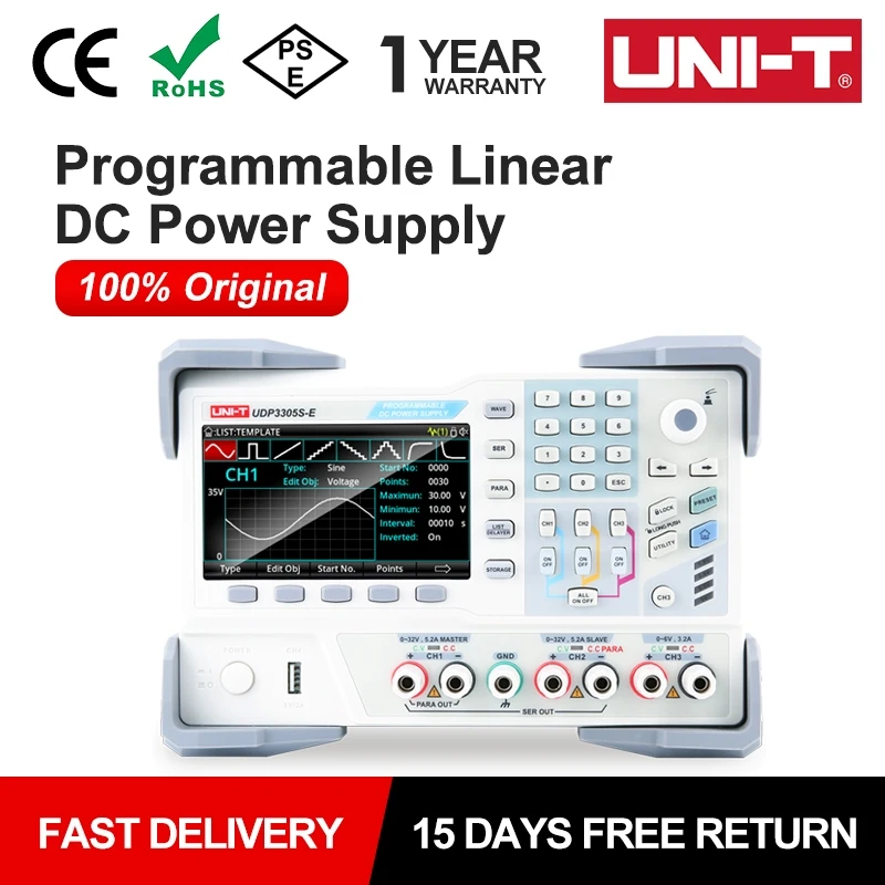 UNI-T Programmable DC Power Supply Adjustable UDP3305S-E 30V 5A Linear Power Supply Laboratory Voltage Regulator Switch
