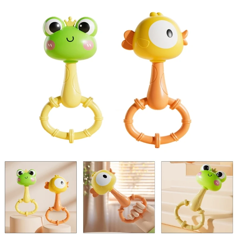 Handheld Shaker Toy for Infant Cartoon Dinosaur Newborns Gift Fun Activity Baby Shaker for 0-12 Month Baby Grasp Toy