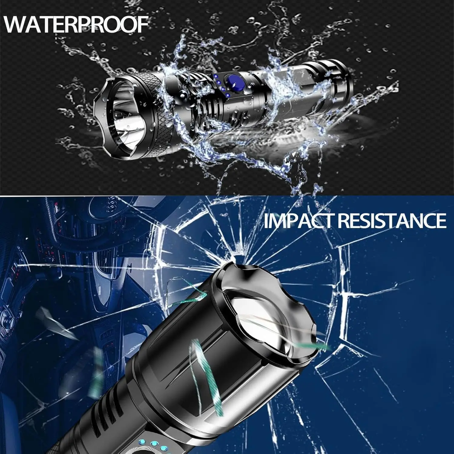 2025 High Strong P50 Power Led Flashlights Tactical Torch with Display Light USB Charging Camping Fishing Emergency Zoom Lantern