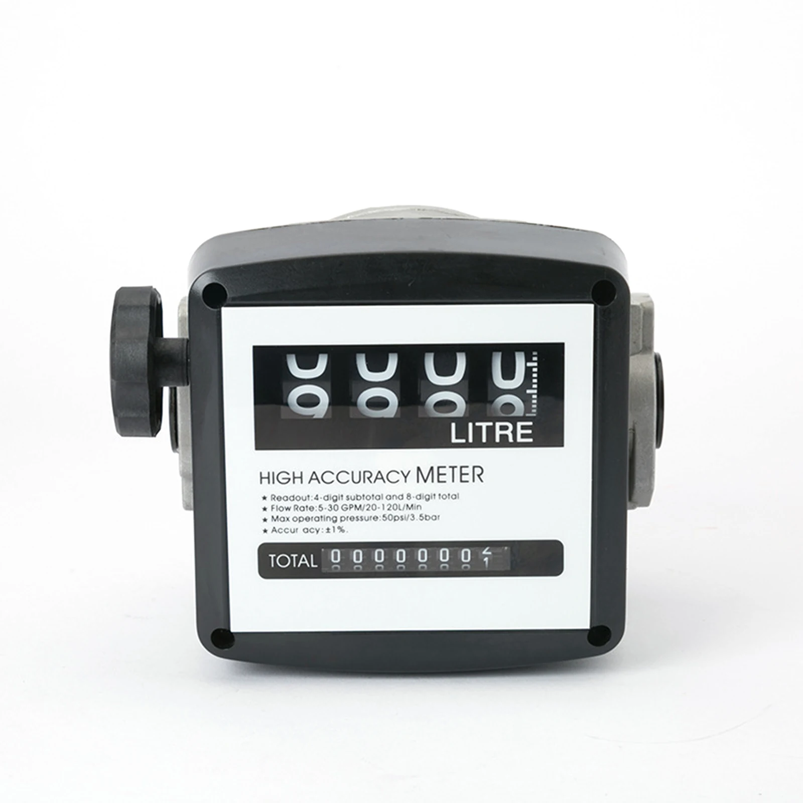 4 Digital Gasoline Fuel Petrol Oil Flow Meter 20-120L/Min for Diesel Fuel Oil Flow Sensor Counter Gasoline Meter Display