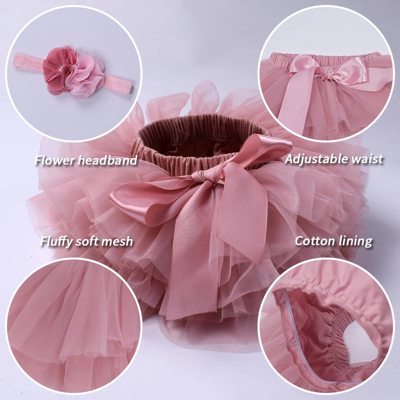 Baby Girls Newborn Tutu Skirt Outfit for Kids 2pcs Short Skirts+Headband Set Costume Toddler Girl Clothes Child Birthday Tutus