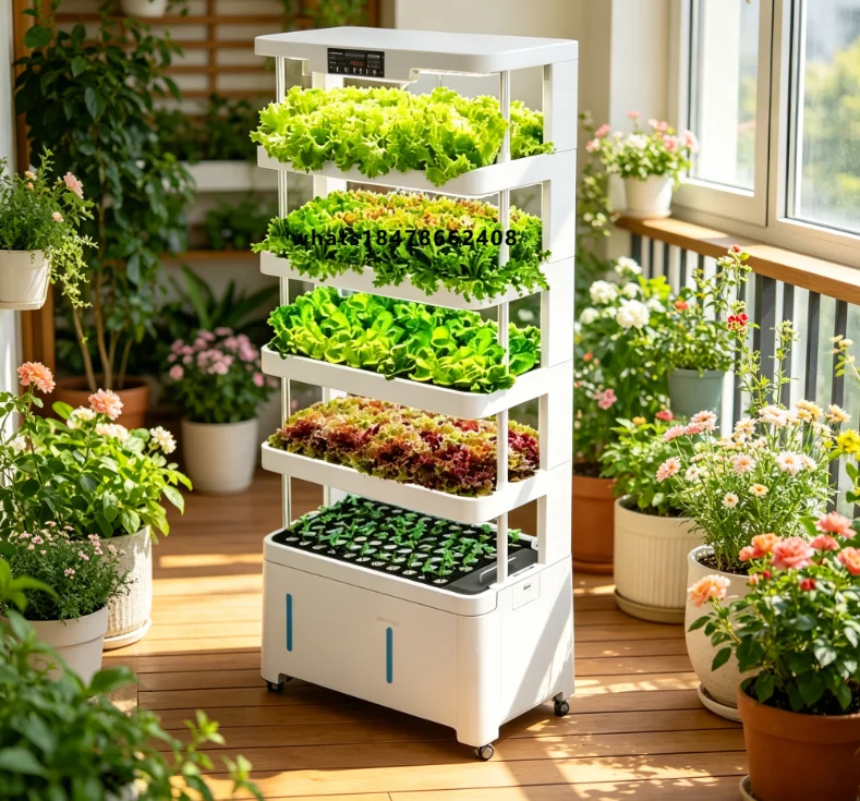 Intelligent Aeroponic Vegetable Growing Machine with Pump for Home Indoor Plant Factory Custom Layers Available